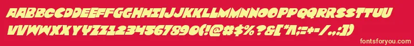 Zounderkitesuperital Font – Yellow Fonts on Red Background