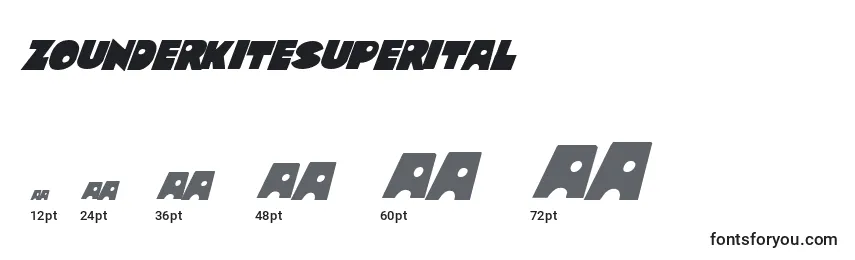 Zounderkitesuperital Font Sizes