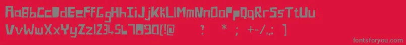 Blockhead Font – Gray Fonts on Red Background