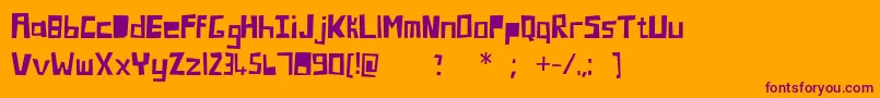 Blockhead Font – Purple Fonts on Orange Background