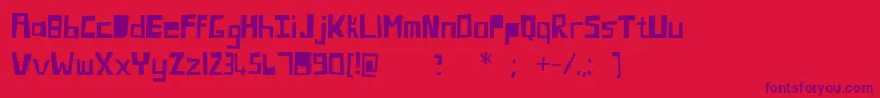 Шрифт Blockhead – фиолетовые шрифты на красном фоне