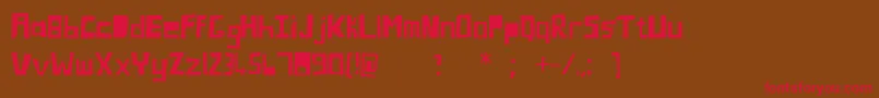 Blockhead Font – Red Fonts on Brown Background