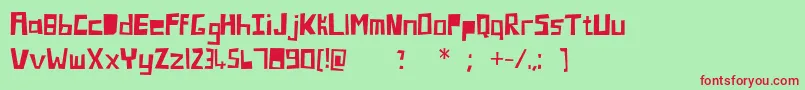 Blockhead Font – Red Fonts on Green Background