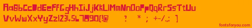 フォントBlockhead – オレンジの背景に赤い文字