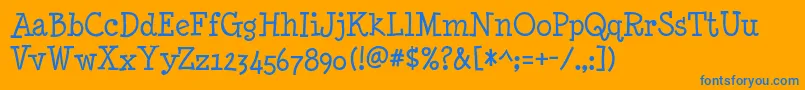 MinyaNouvelleRg Font – Blue Fonts on Orange Background