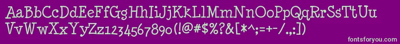 MinyaNouvelleRg Font – Green Fonts on Purple Background
