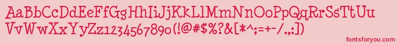 MinyaNouvelleRg Font – Red Fonts on Pink Background