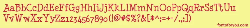 MinyaNouvelleRg Font – Red Fonts on Yellow Background