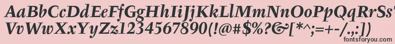 TyfaItcOtBoldItalic Font – Black Fonts on Pink Background