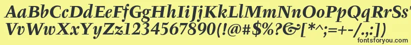 TyfaItcOtBoldItalic Font – Black Fonts on Yellow Background