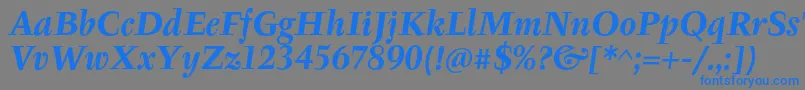 TyfaItcOtBoldItalic Font – Blue Fonts on Gray Background