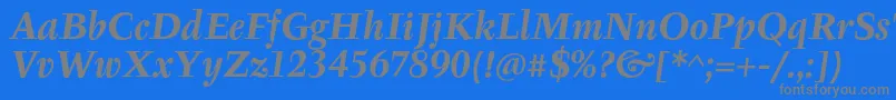 TyfaItcOtBoldItalic Font – Gray Fonts on Blue Background