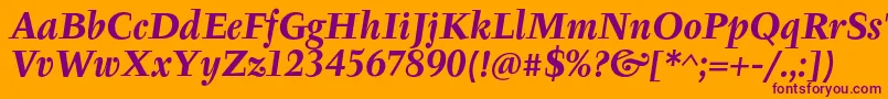 TyfaItcOtBoldItalic Font – Purple Fonts on Orange Background