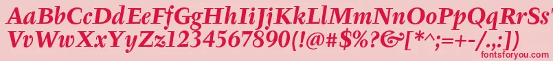 TyfaItcOtBoldItalic Font – Red Fonts on Pink Background