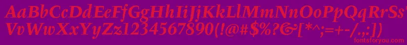 fuente TyfaItcOtBoldItalic – Fuentes Rojas Sobre Fondo Morado