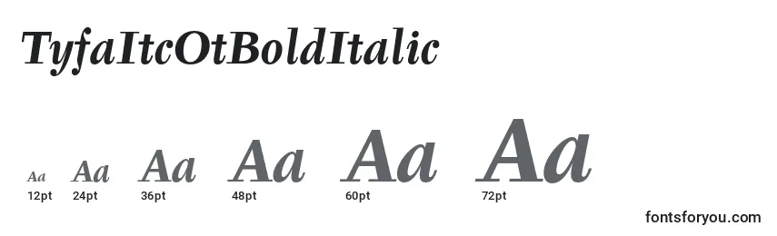 Размеры шрифта TyfaItcOtBoldItalic