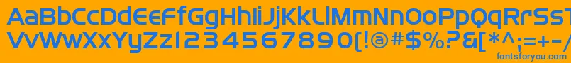 フォントSffourche – オレンジの背景に青い文字