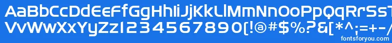 フォントSffourche – 青い背景に白い文字