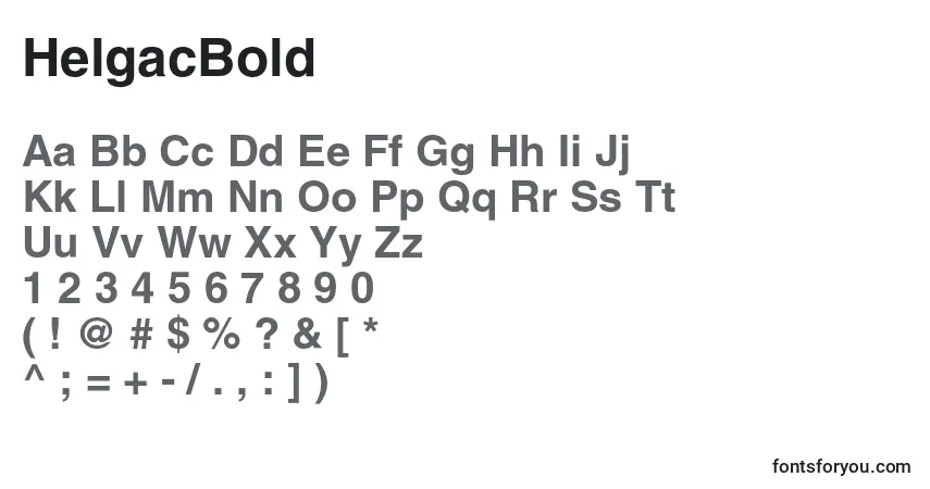 Шрифт HelgacBold – алфавит, цифры, специальные символы