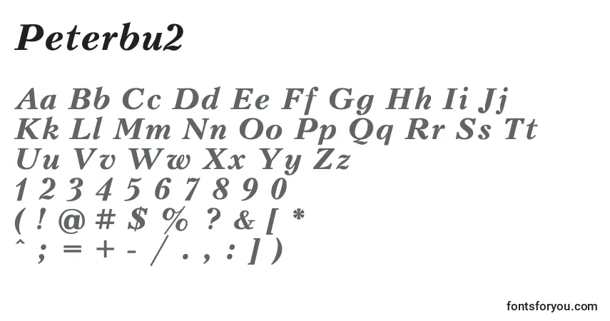 Schriftart Peterbu2 – Alphabet, Zahlen, spezielle Symbole