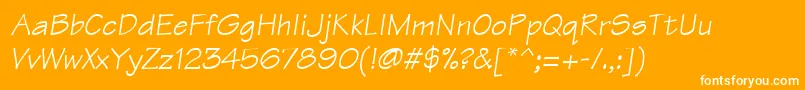 Fonte TechnicalItalic – fontes brancas em um fundo laranja