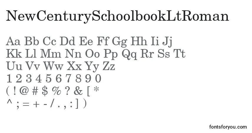 Шрифт NewCenturySchoolbookLtRoman – алфавит, цифры, специальные символы