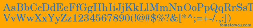 NewCenturySchoolbookLtRoman Font – Blue Fonts on Orange Background