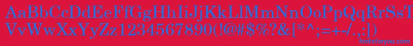 NewCenturySchoolbookLtRoman Font – Blue Fonts on Red Background