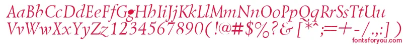 フォントLazurskyItalic – 白い背景に赤い文字