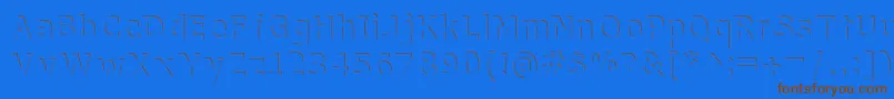 WithoutATrace-Schriftart – Braune Schriften auf blauem Hintergrund