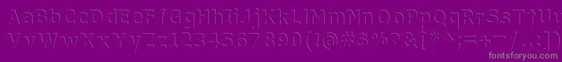 フォントWithoutATrace – 紫の背景に灰色の文字