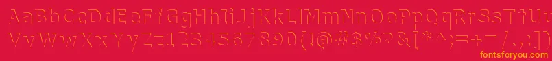 フォントWithoutATrace – 赤い背景にオレンジの文字