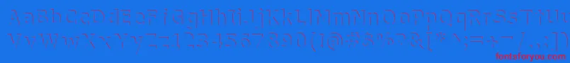 WithoutATrace Font – Red Fonts on Blue Background