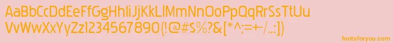 フォントPakenhamrgRegular – オレンジの文字がピンクの背景にあります。