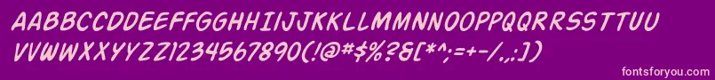 ActionManItalic Font – Pink Fonts on Purple Background