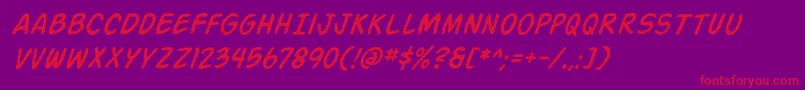 ActionManItalic Font – Red Fonts on Purple Background