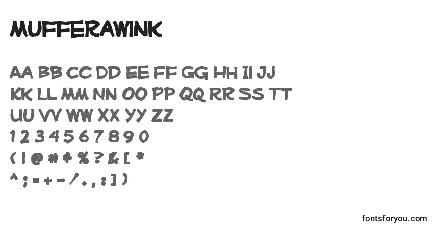 Schriftart Mufferawink – Alphabet, Zahlen, spezielle Symbole