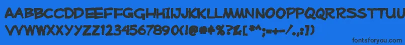 Mufferawink Font – Black Fonts on Blue Background