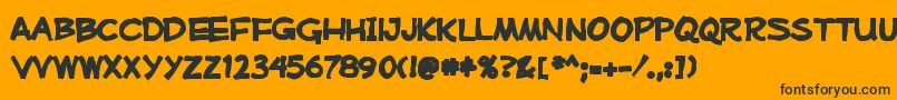 Mufferawink Font – Black Fonts on Orange Background