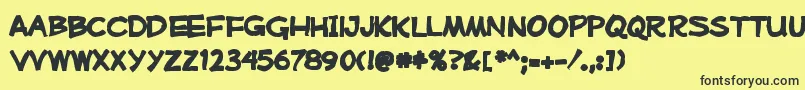 Mufferawink Font – Black Fonts on Yellow Background