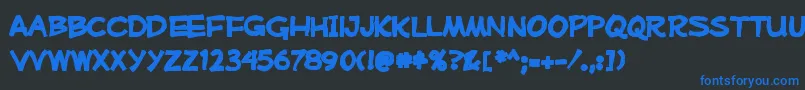 Mufferawink Font – Blue Fonts on Black Background