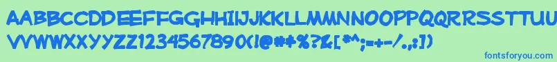 Mufferawink Font – Blue Fonts on Green Background