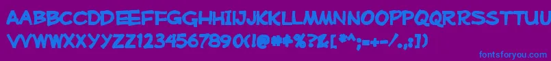 Mufferawink Font – Blue Fonts on Purple Background