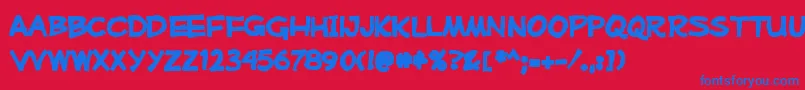 Mufferawink Font – Blue Fonts on Red Background
