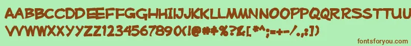 Mufferawink Font – Brown Fonts on Green Background