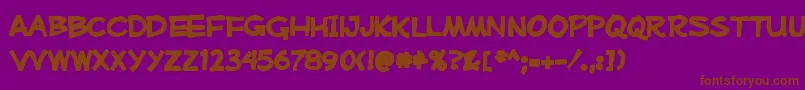 Mufferawink Font – Brown Fonts on Purple Background