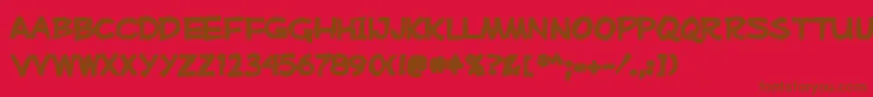 Mufferawink Font – Brown Fonts on Red Background
