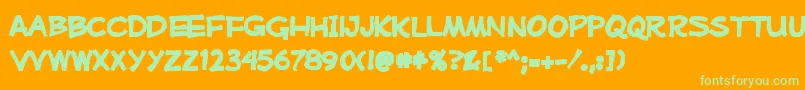 Mufferawink Font – Green Fonts on Orange Background
