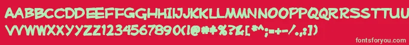 Mufferawink Font – Green Fonts on Red Background