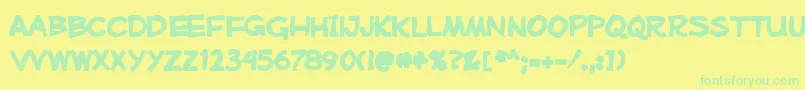 Mufferawink Font – Green Fonts on Yellow Background